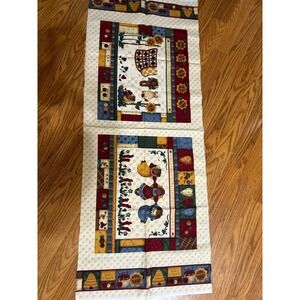 Country Bears at Heart Fabric Panel Quilt Wall Hanging/ Pillows Tops Cute‎ Bears